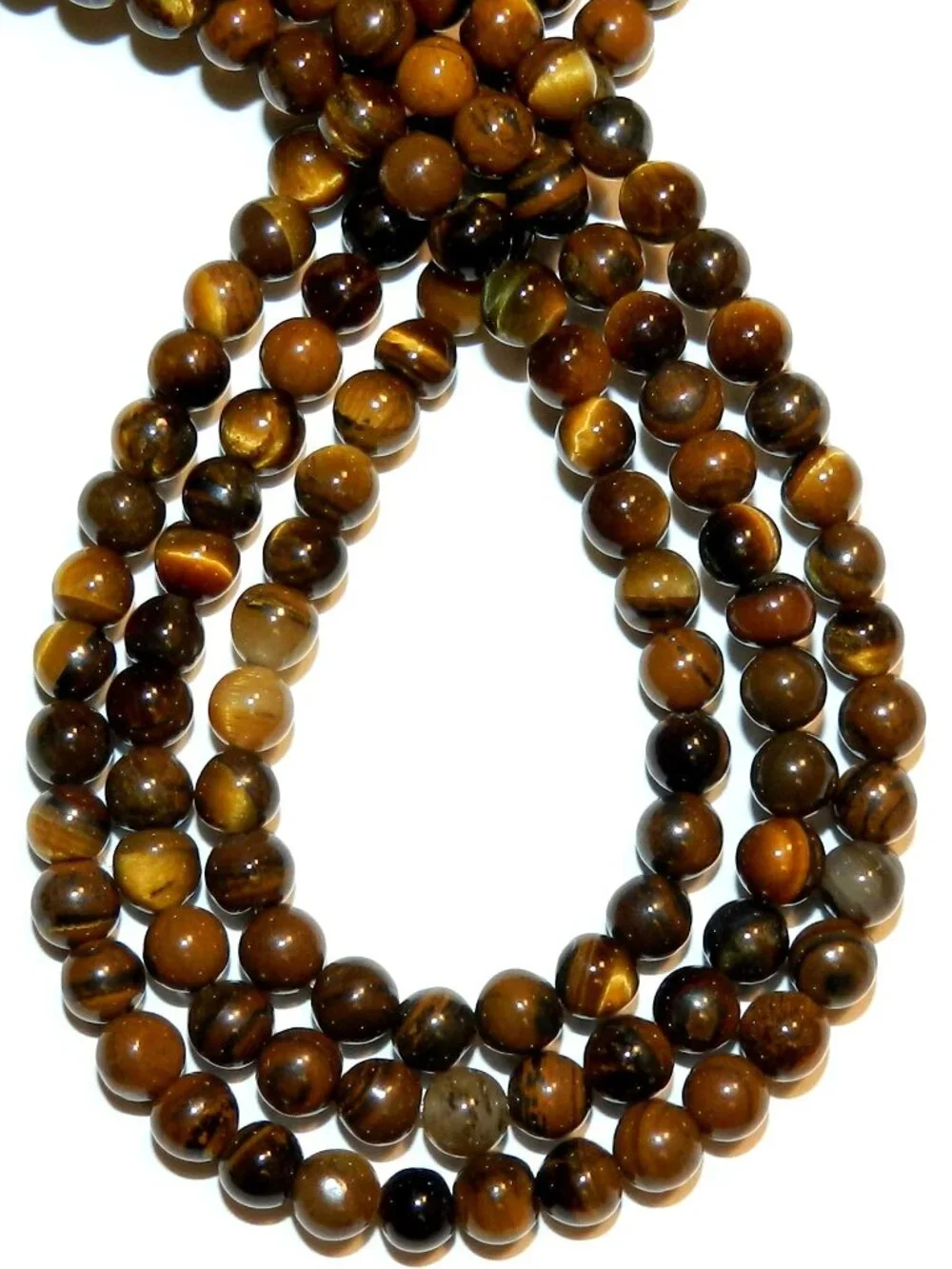 Golden Brown 6mm Round Tiger's Eye Gemstone Beads 15